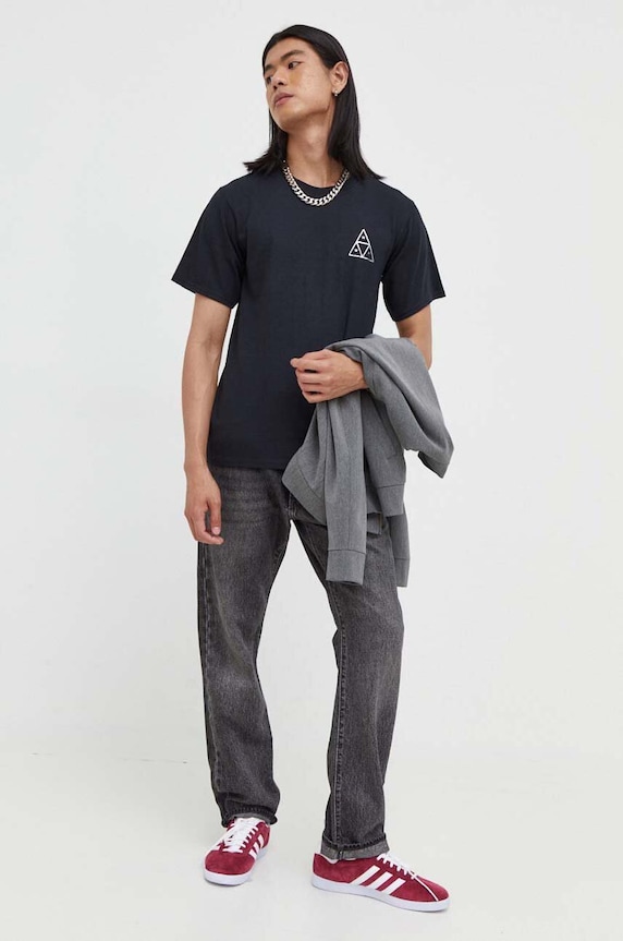 HUF t-shirt in cotone ts01416 nero SS21