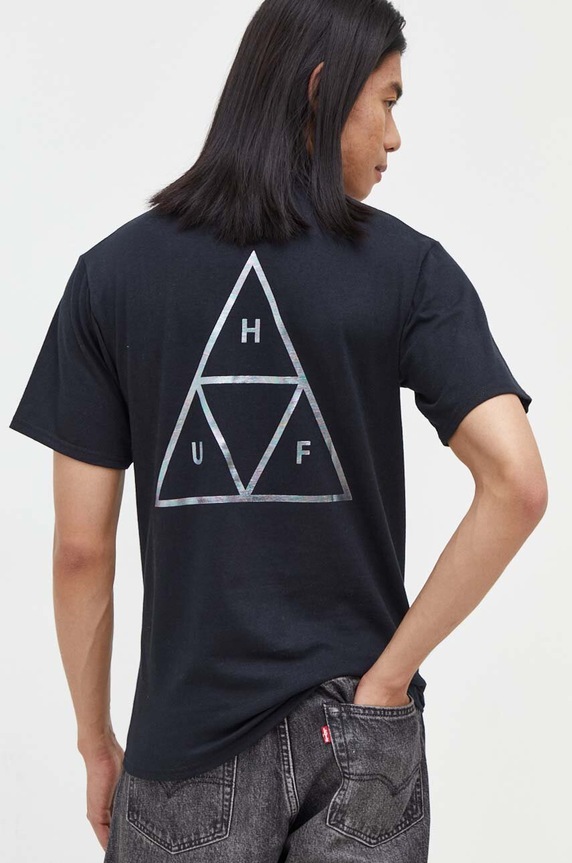 Abbigliamento HUF t-shirt in cotone ts01416 nero