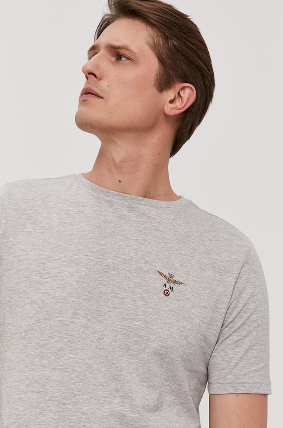 Aeronautica Militare T-shirt lounge z elastanem szary AM1UTI001
