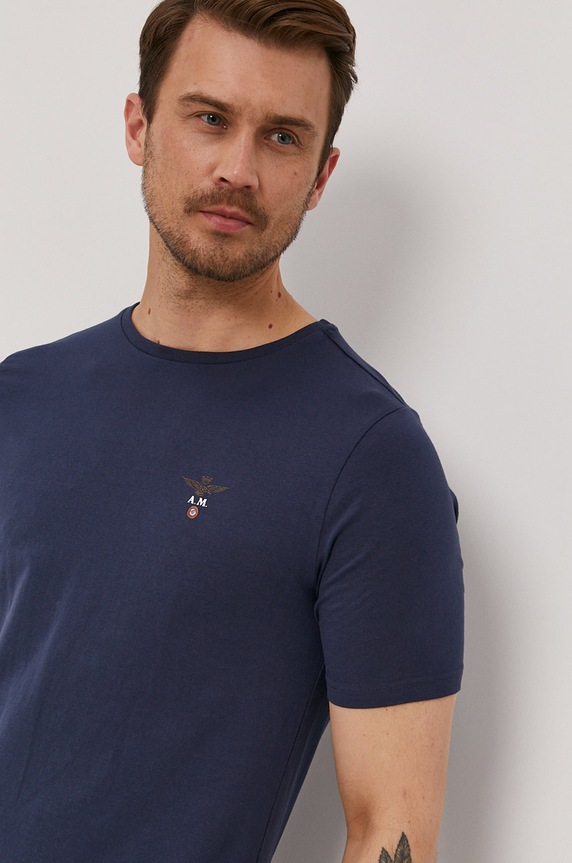 Aeronautica Militare T-shirt lounge granatowy AM1UTI001