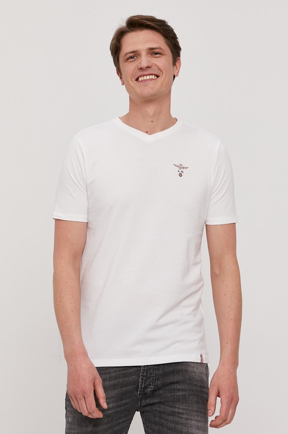 Aeronautica Militare Tricou uni alb AM1UTI002