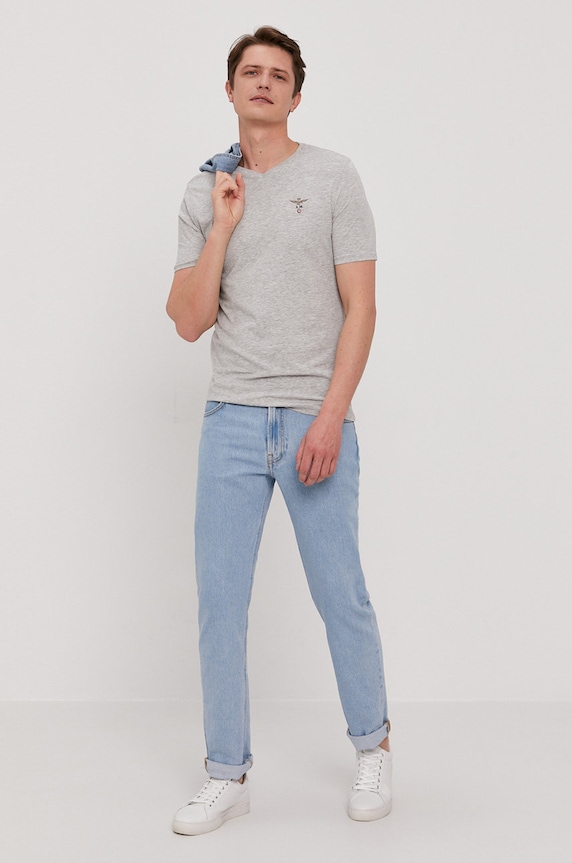 Tričko Aeronautica Militare AM1UTI002 šedá SS21