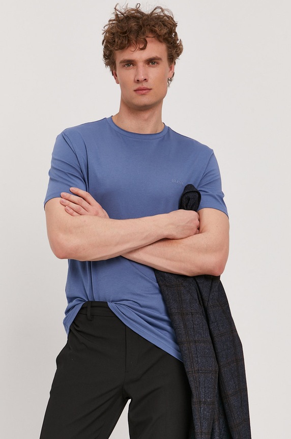BOSS T-shirt BOSS CASUAL 50415523 bawełna niebieski 50415523