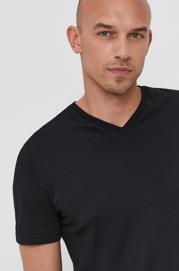 United Colors of Benetton T-shirt bawełniany bawełna czarny 3U53J4231.100