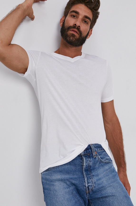 United Colors of Benetton T-shirt bawełniany biały 3U53J4231.101