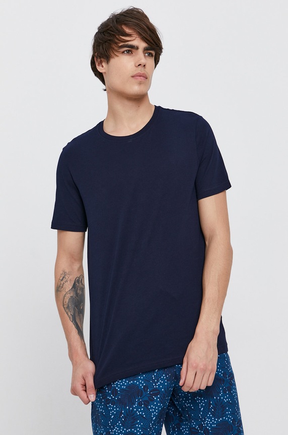 United Colors of Benetton T-shirt bawełniany bawełna granatowy 3U53J1F15.016