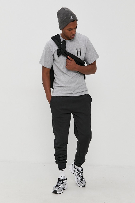 Bavlněné tričko HUF ts01048 šedá SS21