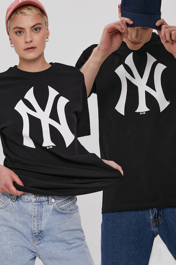 47 brand T-shirt nadruk czarny BB017TEMIME544088JK