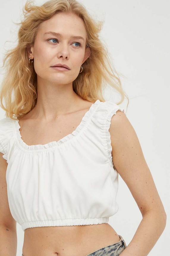 The Kooples bluzka regular beżowy FTOP24074K