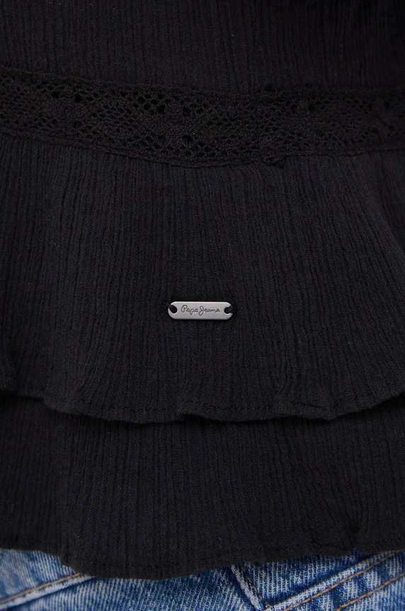 Βαμβακερή μπλούζα Pepe Jeans Nora PL304248.999 μαύρο