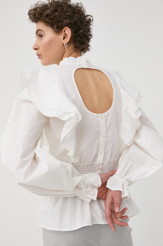 Bruuns Bazaar bluzka bawełniana bawełna biały BBW2749
