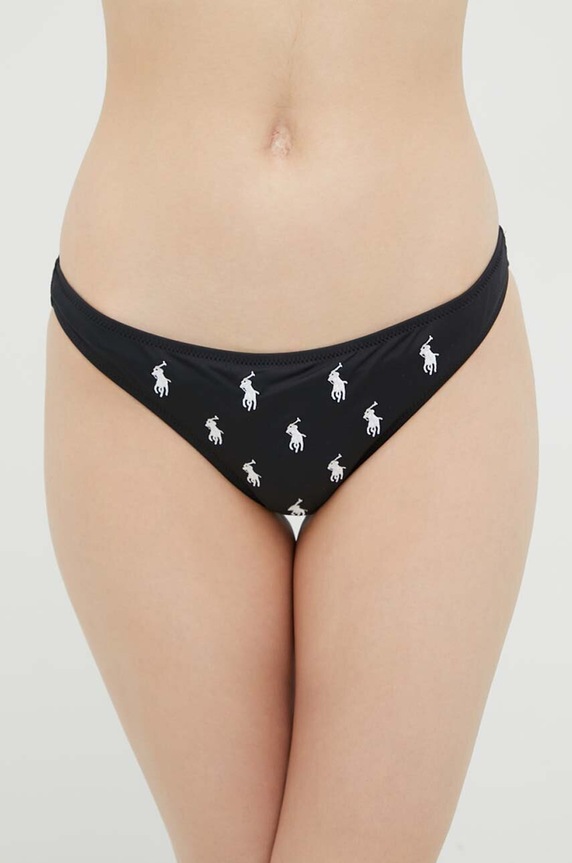 Μαγιό σλιπ μπικίνι Polo Ralph Lauren κάτω μέρος μαύρο 21254350