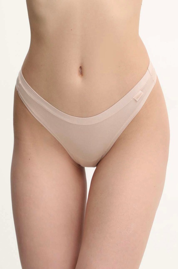 Dkny stringi dzianina beżowy DK8381