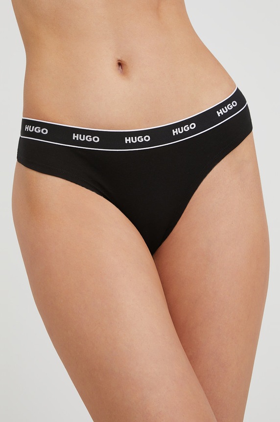 HUGO stringi (3-pack) 50469681 dzianina czarny 50469681