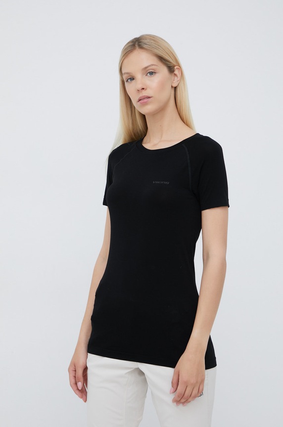 Viking t-shirt sportowy Bamboo Lockness góra czarny 500.24.7809
