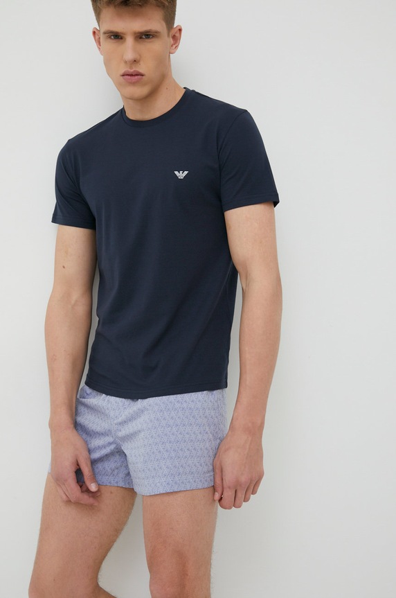 Emporio Armani Underwear piżama bawełniana 111339.2R576 wzorzyste niebieski 111339.2R576