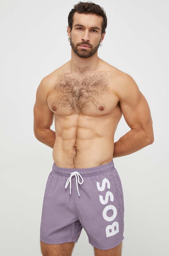 BOSS szorty kąpielowe 50469594 fioletowy SS24