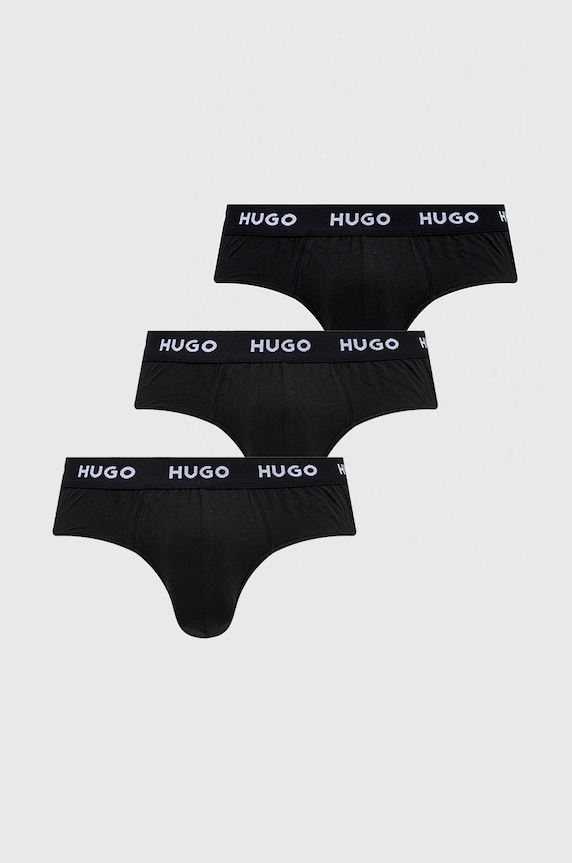HUGO slipy (3-pack) HIPBRIEF TRIPLETPACK dzianina czarny 50469763