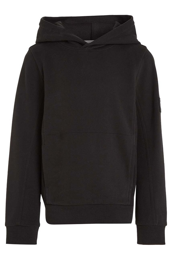 Παιδική βαμβακερή μπλούζα Calvin Klein Jeans IB0IB01114.PPYY μαύρο SS22