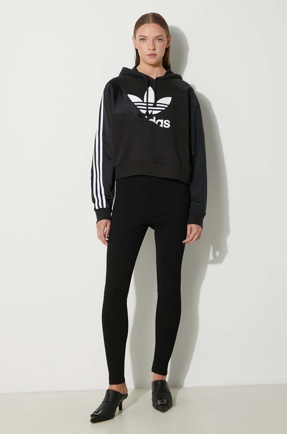 Adidas Adicolor Split Trefoil Hoodie HC7050 nero SS23