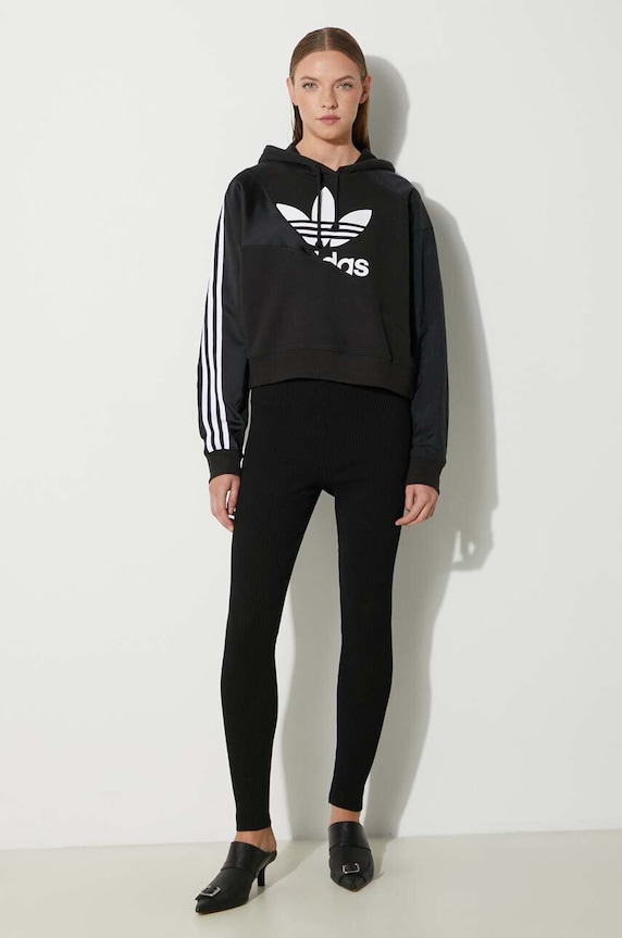 Adidas Adicolor Split Trefoil Hoodie HC7050 nero SS23