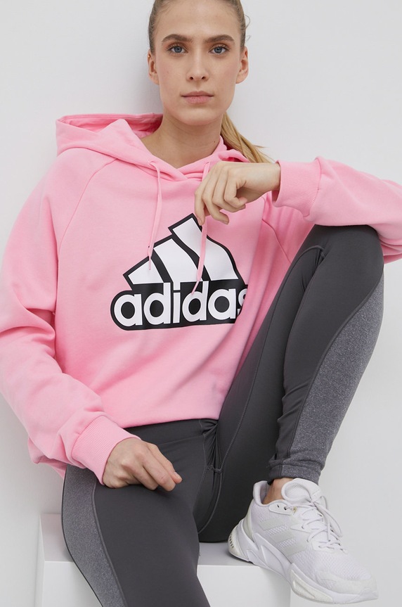 adidas bluza bawełniana HC9174 nadruk różowy HC9174