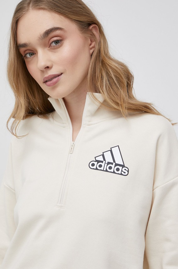adidas bluza bawełniana HD1786 HD1786 beżowy