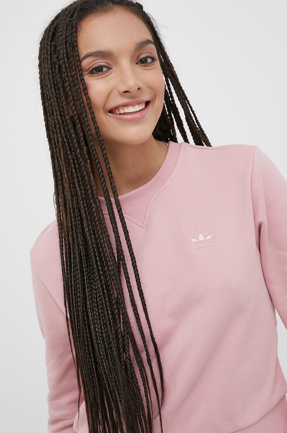 Bavlněná mikina adidas Originals Trefoil Moments HE6923 růžová HE6923