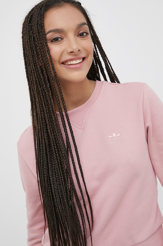 Bavlněná mikina adidas Originals Trefoil Moments HE6923 růžová HE6923