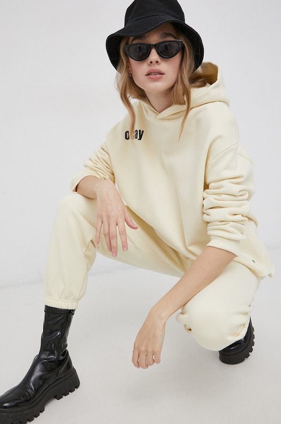 OCAY Bluza bawełniana nadruk żółty 221230630101.101
