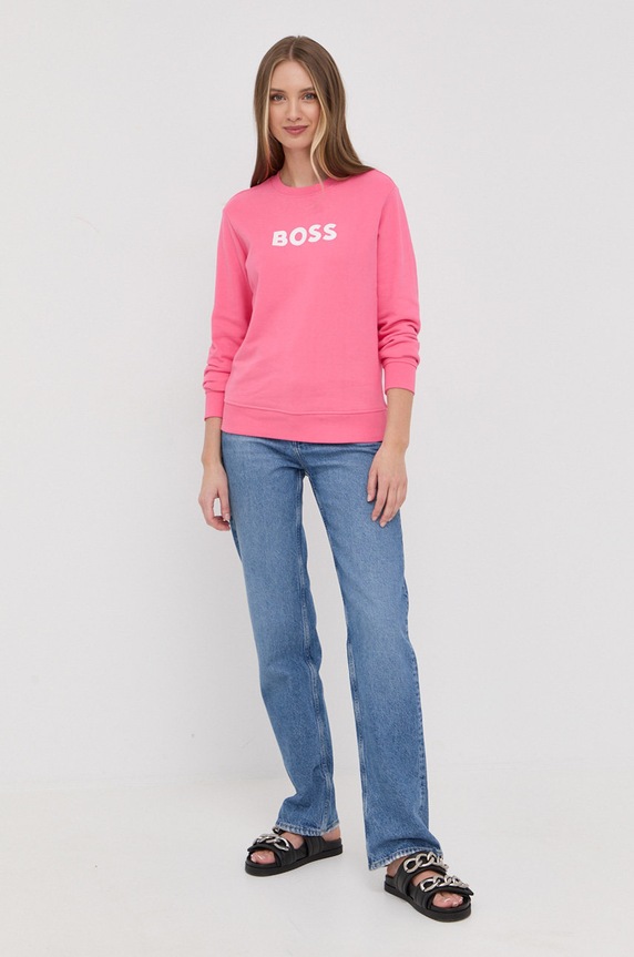 BOSS bluza bawełniana 50468357 50468357 różowy AA00