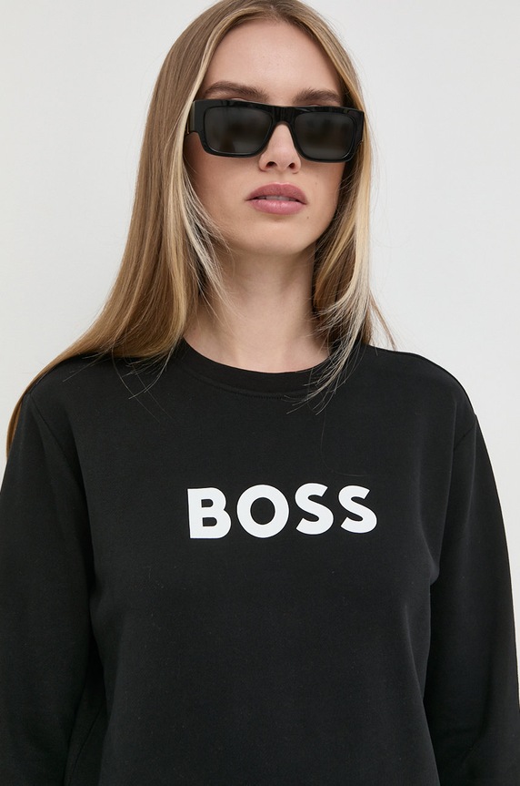 Bavlněná mikina BOSS černá 50468357