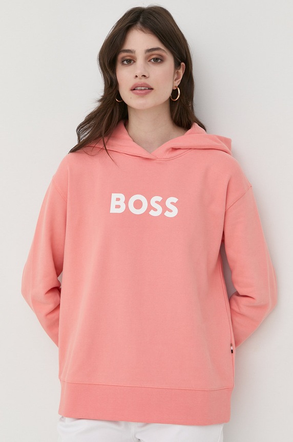 BOSS bluza bawełniana 50468367 nadruk pomarańczowy 50468367