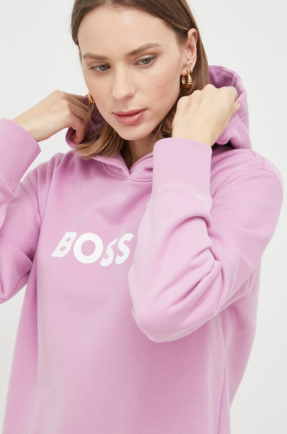 BOSS felpa in cotone con rosa 50468367