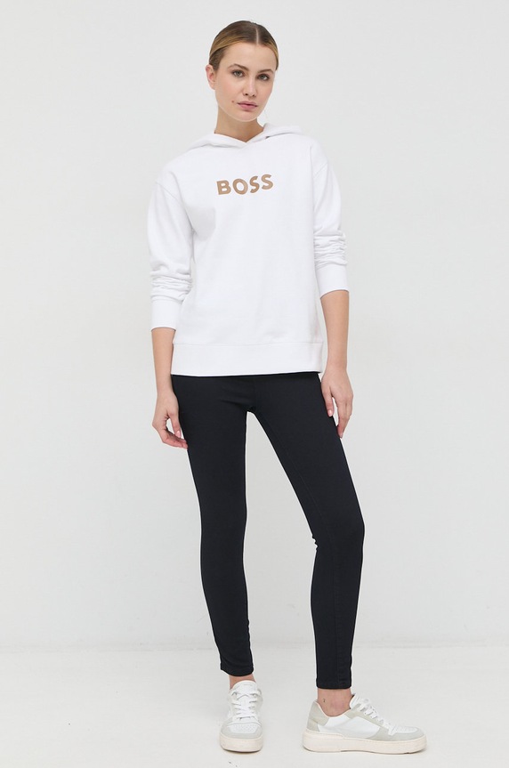 Bombažen pulover BOSS 50468367 bela AA00
