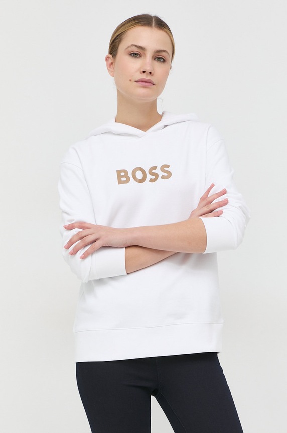 Bombažen pulover BOSS bela 50468367