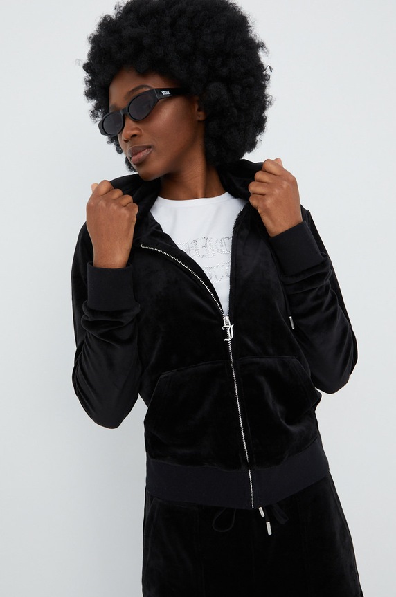 Dukserica Juicy Couture s kapuljačom crna JCAP176.101