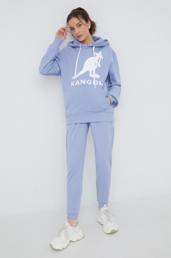 Kangol bluza bawełniana nadruk fioletowy KLEU001.D