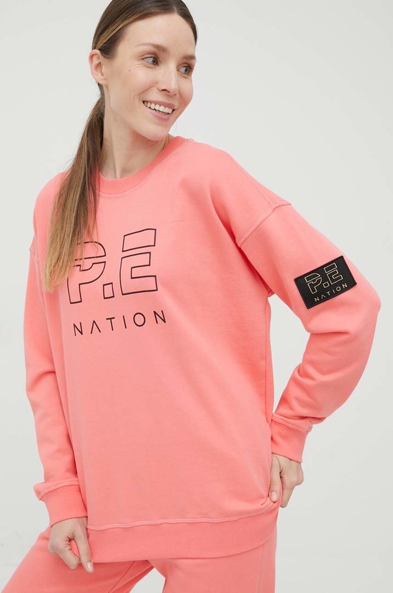 P.E Nation bluza bawełniana 22PE1F247 różowy SS22