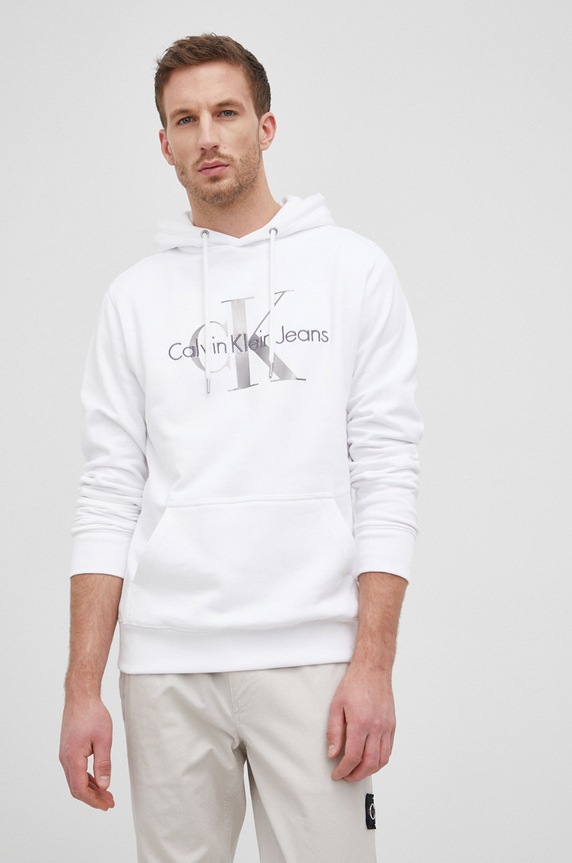 Bavlnená mikina Calvin Klein Jeans bavlna biela J30J320805.PPYY