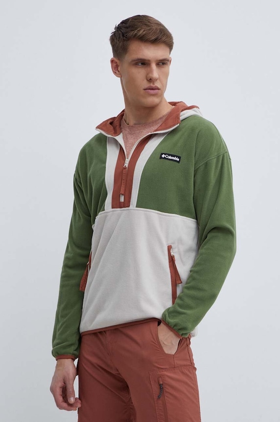 Columbia gyapjú pulóver Backbowl mintás zöld 1990745