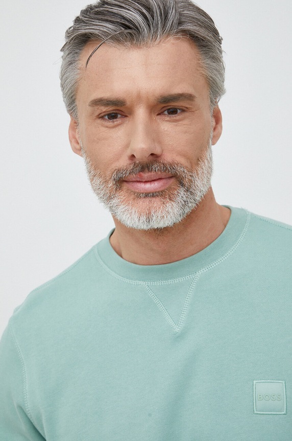 BOSS bluza bawełniana BOSS ORANGE 50468443 zielony