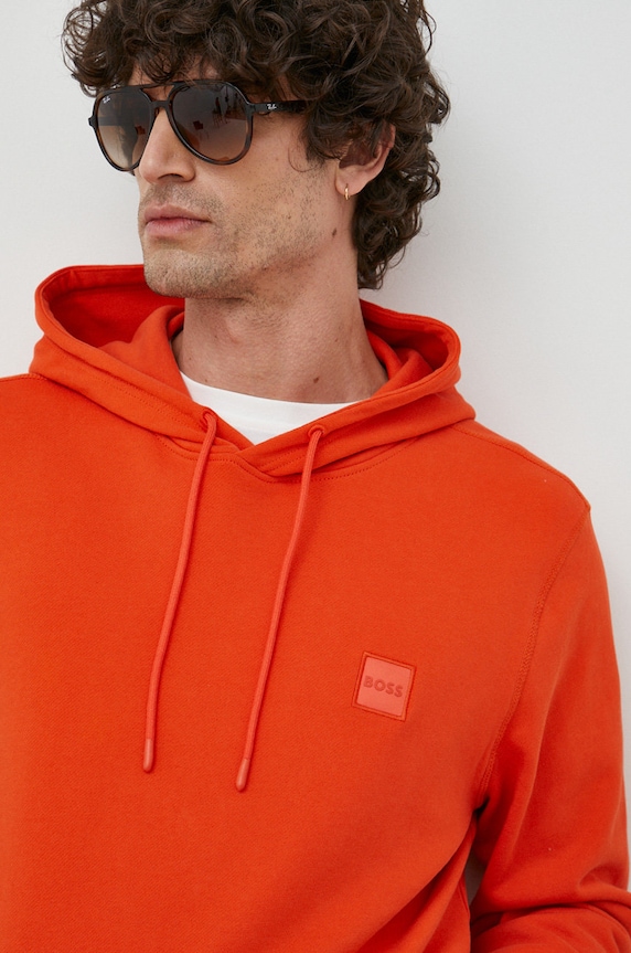 Bavlněná mikina BOSS CASUAL oranžová 50468445