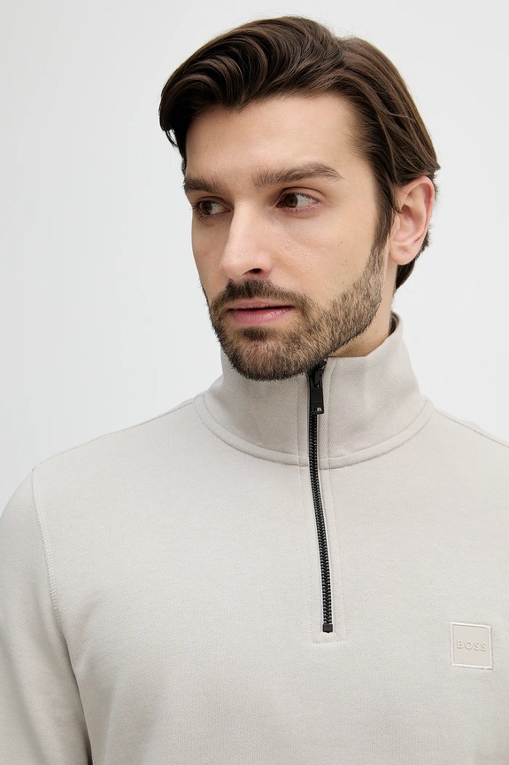 Bavlnená mikina BOSS BOSS CASUAL béžová 50468926
