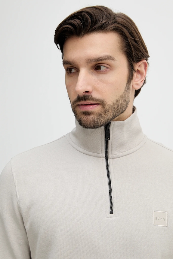 Bavlnená mikina BOSS BOSS CASUAL béžová 50468926