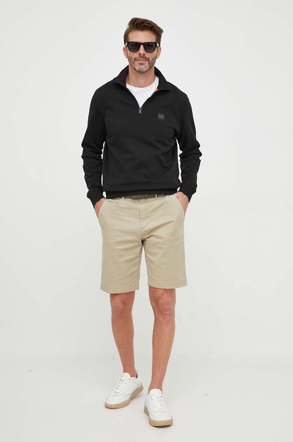 BOSS pamut melegítőfelső BOSS CASUAL 50468926 fekete SS26
