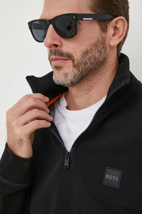BOSS pamut melegítőfelső BOSS CASUAL fekete 50468926