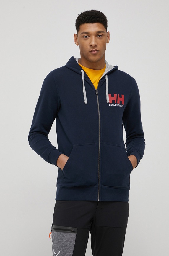 Helly Hansen bluza bawełniana nadruk granatowy 34163