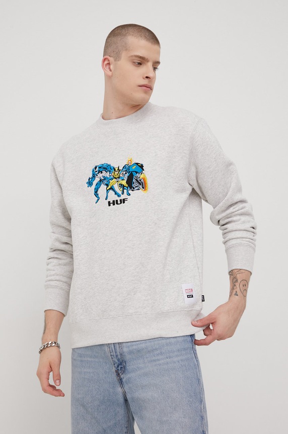 HUF bluza x Marvel aplikacja szary pf00558