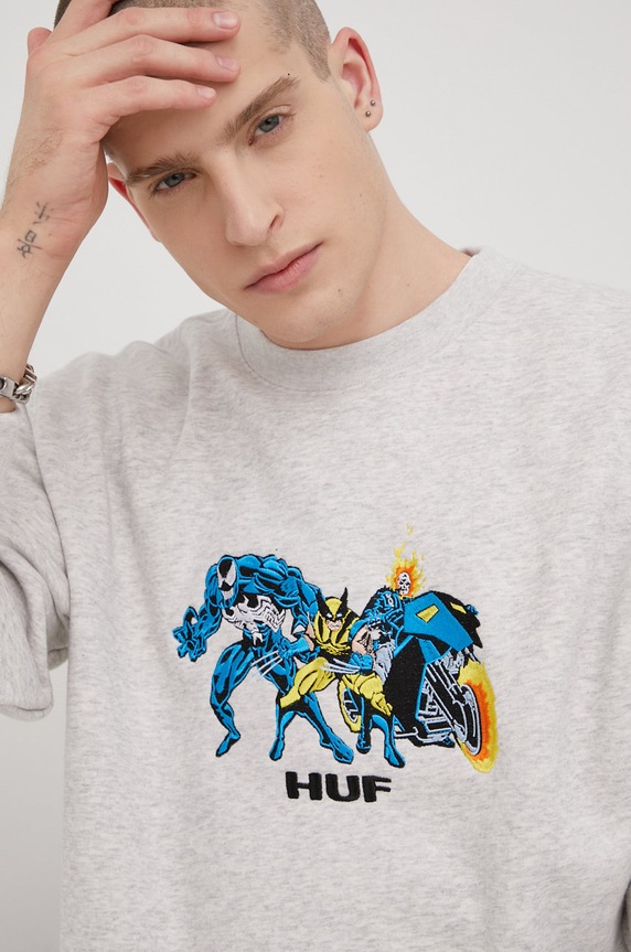 HUF bluza x Marvel szary pf00558